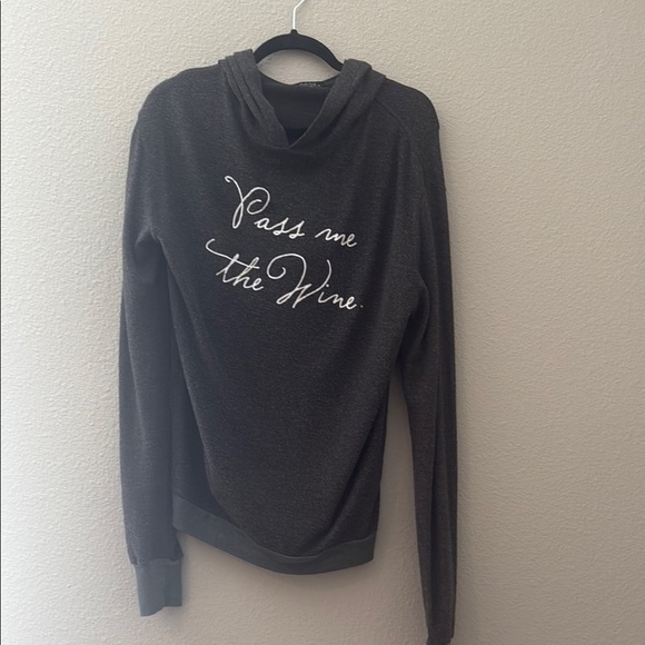 Wildfox Tops - Wildfox Gray Hoodie with White Script